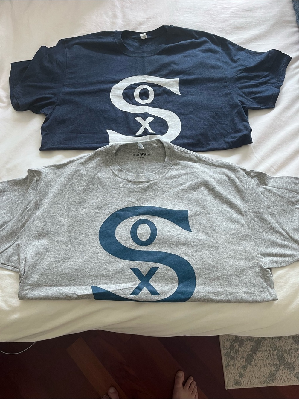 Chicago white SOX cooperstown Field of dreams tee qty2 2XL Navy/Heather Gray NWT